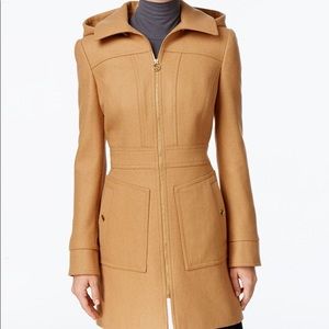 Michael Kors Hooded Wool-Blend Coat - Camel